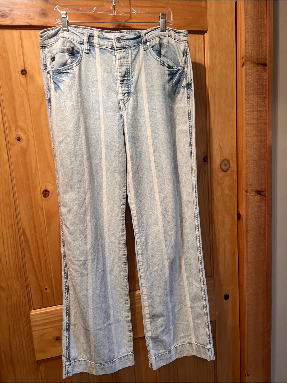 KanCan Striped Denim Baggy Jeans (US 15/31)